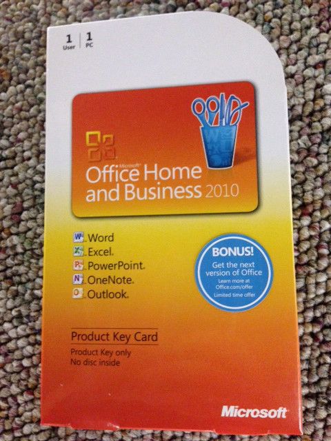 Microsoft Office 2010 Outlook Word Excel Powerpoint OneNote   Home and