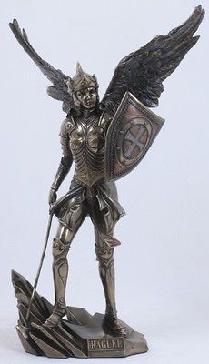 St. Saint Raguel Archangel Statue Christian Figurine Shield of Faith
