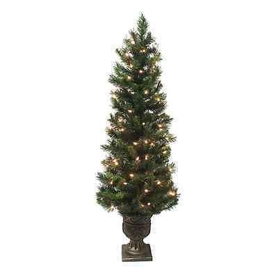 Pre Lit Potted Artificial Christmas Tree With Clear Lights