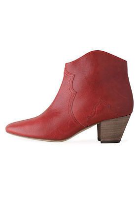 NEW SUMMER 2013 ISABEL MARANT FAMOUS DICKER BOOTIES IN RED LEATHER