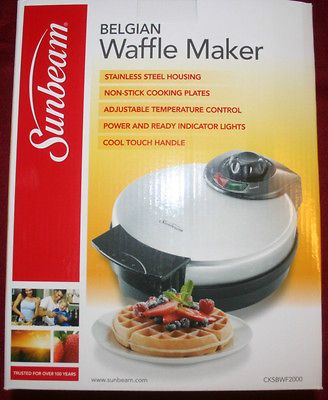 SUNBEAM belgian waffle maker stainless pancakes breakfast kitchen
