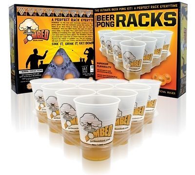 Beer Pong Rack Kit, Flip Cup, Includes Cups, Ping Pong Balls, Rack