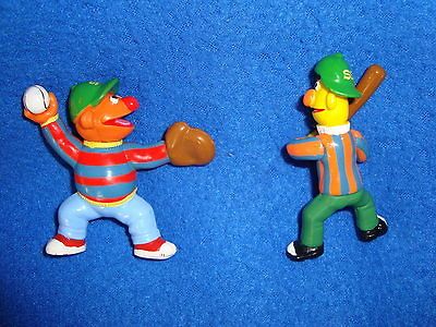 Sesame Street Bert and Ernie Baseball PVC Figure lot 2 pcs