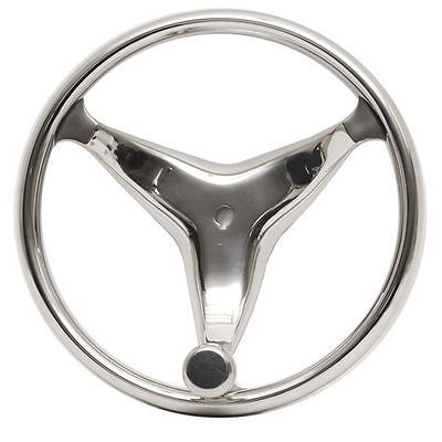 13 1/2 INCH STAINLESS STEEL BOAT STEERING WHEEL w/ CONTROL KNOB