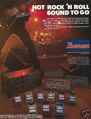 1984 IBANEZ DESTROYER GUITAR TS9 TUBESCEAMER AD 9 EFFECTS PEDALS PRINT