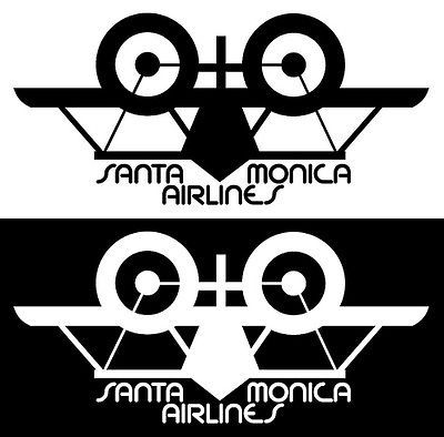 2x CUSTOM MADE COLLECTIBLE SANTA MONICA AIRLINES SMA MAGNET (3¼x1⅝