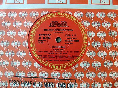 BRUCE SPRINGSTEEN 45 PRO Cover Me SOUTHAMERICA 7 Spanish Title 1984