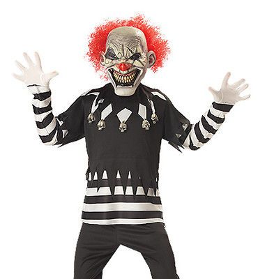 Boys Glow In The Dark Evil Clown Kids Scary Costume