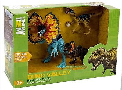 Dino Valley Prehistoric Dilophosaurus SPITTER Dinosaur Playset (MIB