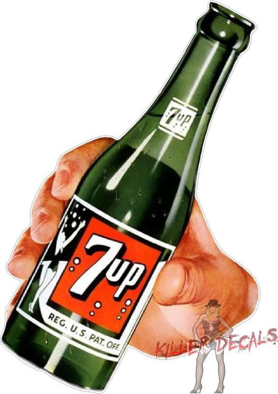 12 7UP AND HAND COCA COLA PEPSI COOLER POP DECAL