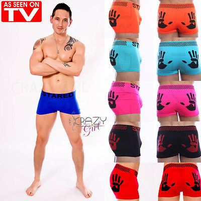 Neon Mens Pants Brief Boxer Shorts Underwear Hand Print Boxers Size S