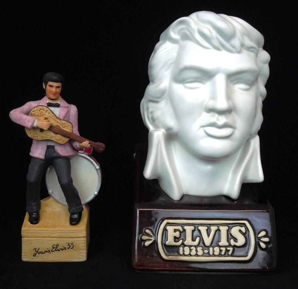 Lot of 2 EMPTY Elvis Presley McCormick Whiskey Decanters (Bottles) LE