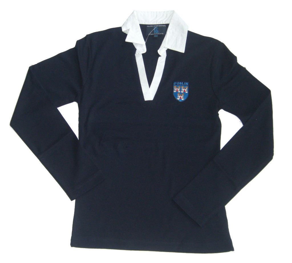Dublin Ireland Ladies Rugby shirt Navy New D4004 size 12/14