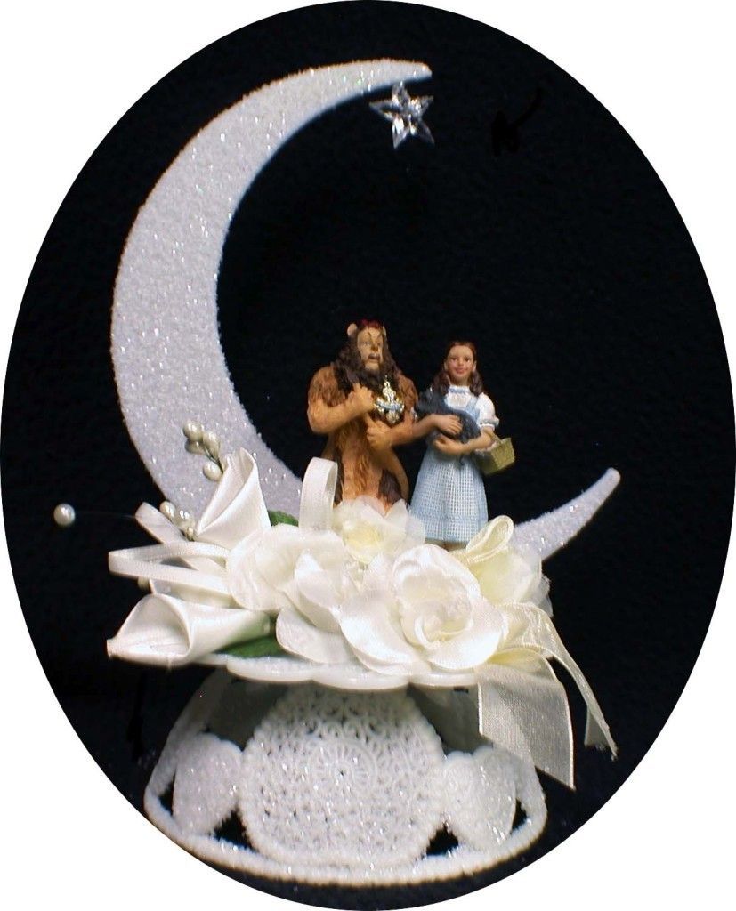 Cowardly Lion & DOROTHY Wizard of Oz TOTO Wedding Cake Topper Groom