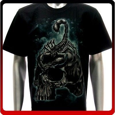 r113 Rock Eagle T shirt Sz 2XL XXL Tattoo Skull Glow in Dark Scorpion