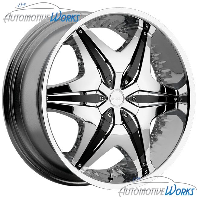 22x8 5 Akuza Chrome Wheels Rims inch Impala FWD 22