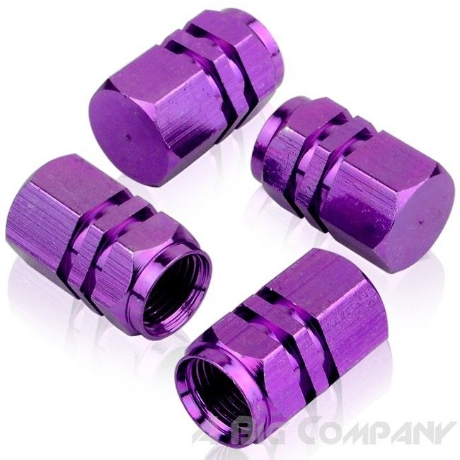 4pcs Purple Tire Rims Wheels Valve Stem Cover Caps Universal Fit