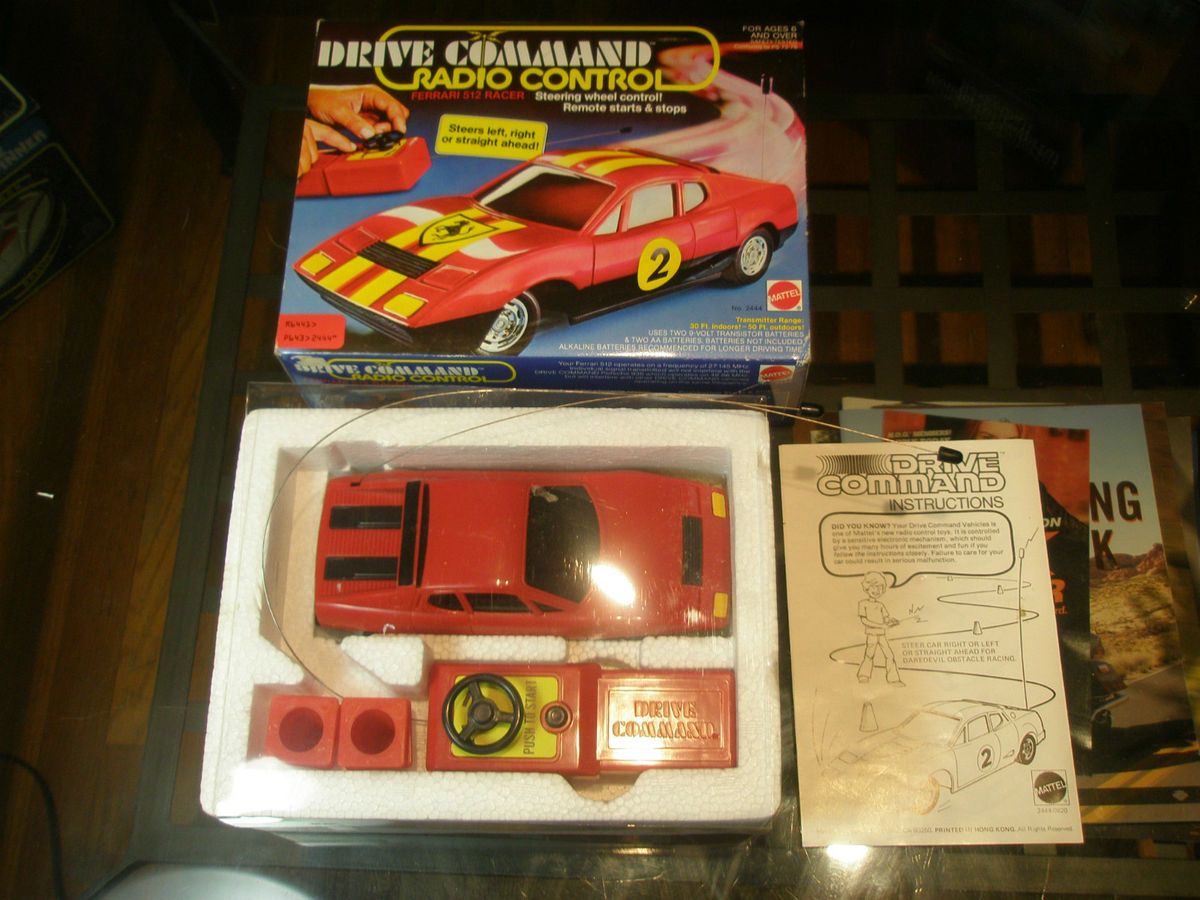 Mattel Hot Wheels Ferrari 512 RC Car Drive Command Radio Control