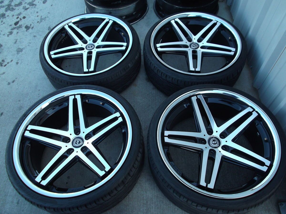 22 Black Lexani R 5 Wheels Tires Rims 5x112 Mercedes S550 CL550 Audi