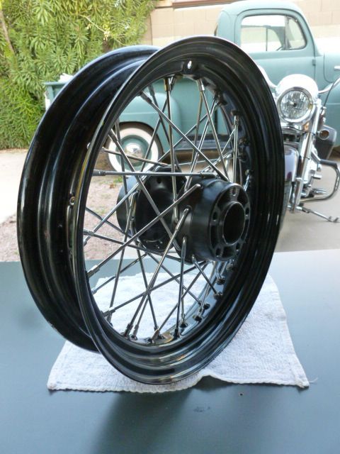 Harley Davidson 16 Black Rim Spoke Wheel Sporty Fatboy Softail